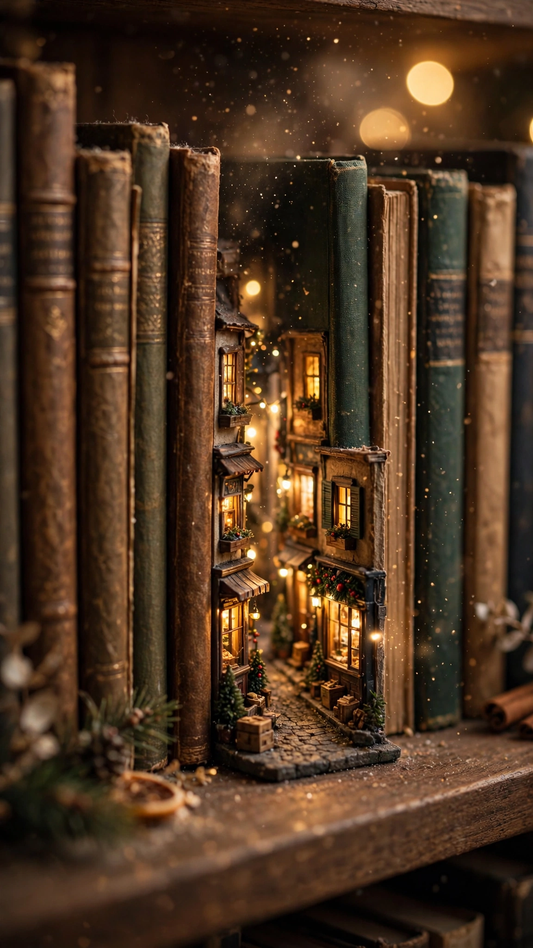 DIY Book Nook Kit – Miniature Glowing Alley for Bookshelf